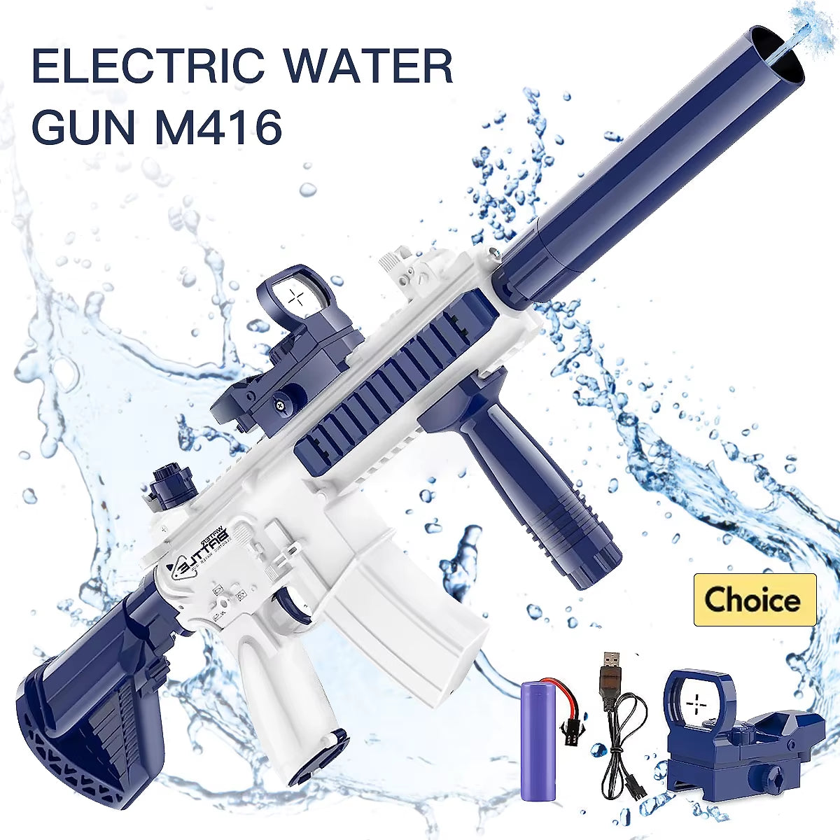 M416 Water Gun Fully Automatic Shooting Toy Summer M416 Water Gun Battle Beach Outdoor Entertainment Children'S and Adult Toys