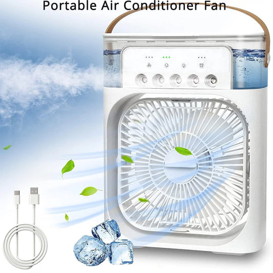 Compact Silent Mini Air Conditioner & Humidifier - Perfect for Home & Indoor Cooling
